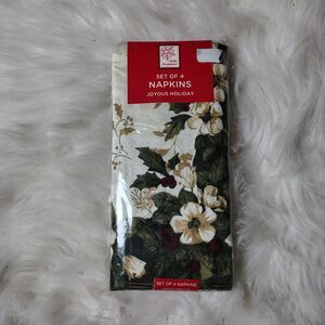 Winter Wonderland Set Of 4 Napkins Joyous Holiday Christmas NIP